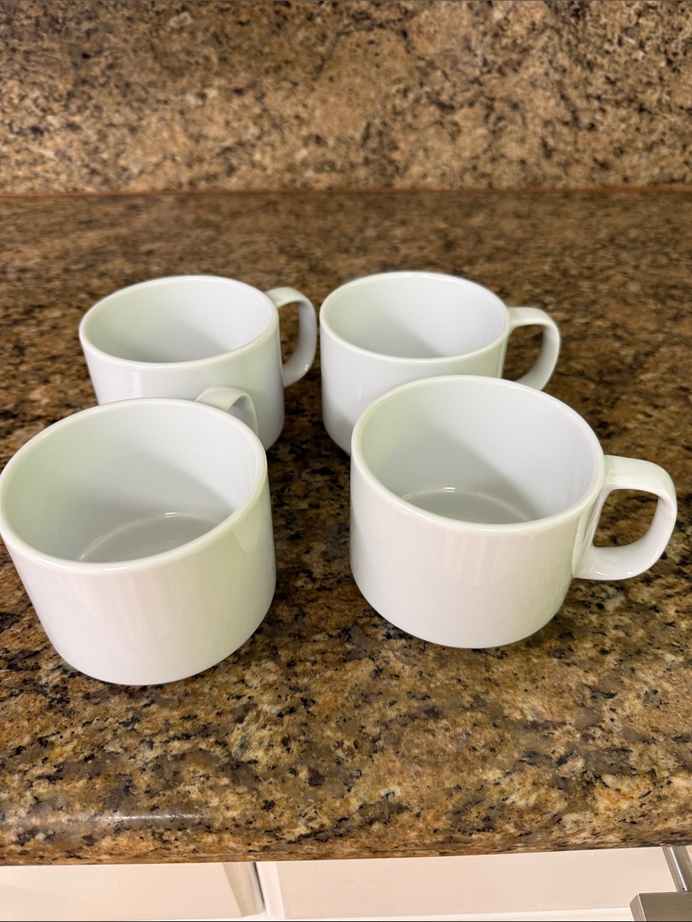 Crate&Barrel White Ceramic Mugs - Set of 4